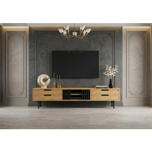 Szafka RTV-85 Drewno Lite Dąb Loft Lakier Rozmiary od 100 cm do 200 cm PREMIUM